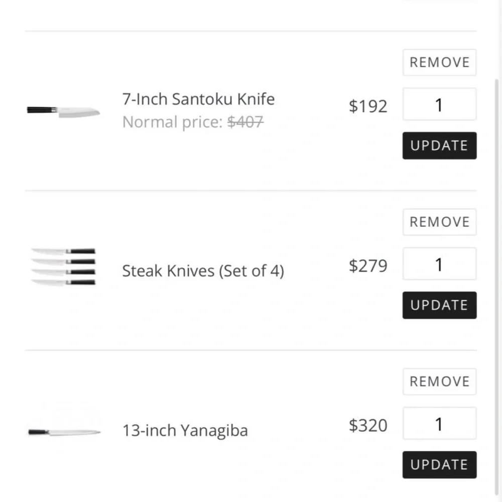 Kamikoto Knife set whole set w/certificates of authenticity